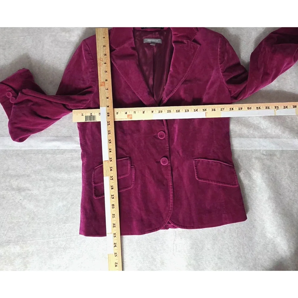 Y2K Ann Taylor Pink Berry Velvet Stylish Versatile Cotton Women Blazer
